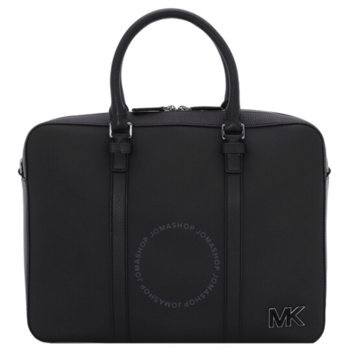 Michael Kors Black Crossgrain Leather Hudson Briefcase
