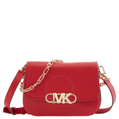 Michael Kors Crimson Leather Medium Parker Messenger Bag