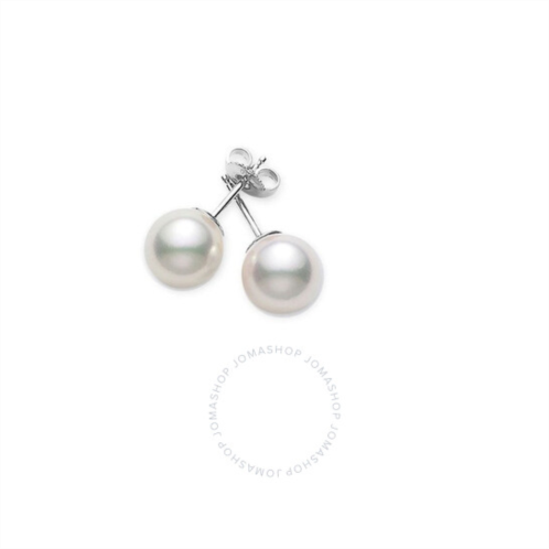 Mikimoto A+ Akoya Pearl Studs 7 x 7.5mm White Gold Earrings
