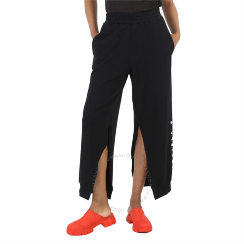 Mm6 Maison Margiela Ladies Black Logo-Print Cotton Track Pants, Size X-Small