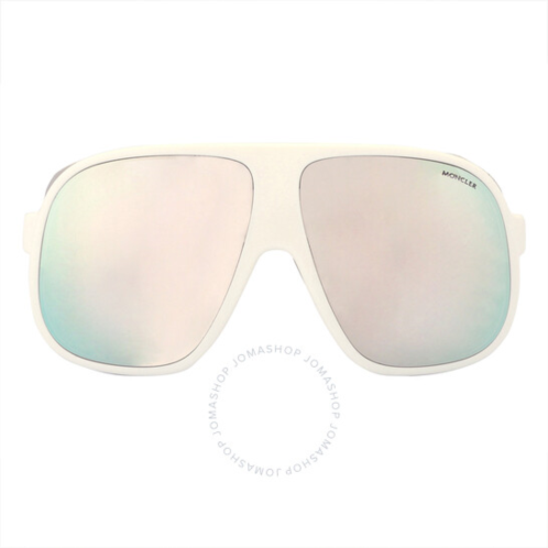 Moncler Diffractor Smoke Silver Flash Oversized Unisex Sunglasses