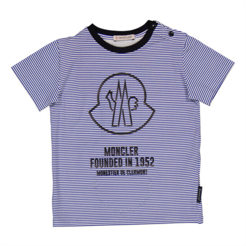 Moncler Kids Multi 1952 Logo Striped Cotton T-Shirt, Size 18/24M