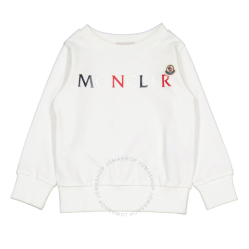Moncler Kids White Logo-Print Cotton Sweatshirt, Size 4Y
