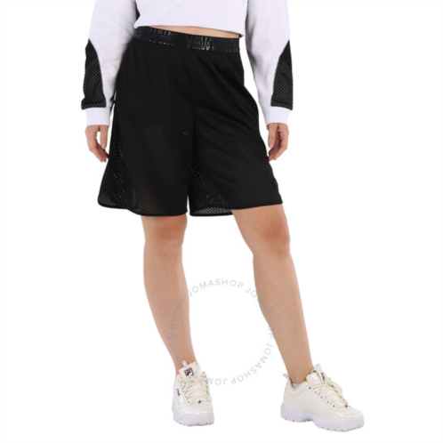 Moncler Ladies Black Logo-Waistband Shorts, Size Small