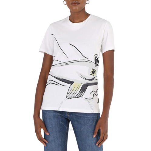 Moncler Ladies Dolphin Embroidered T-Shirt, Size Small