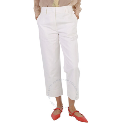 Moncler Ladies Natural Cotton Gabardine Cropped Trousers, Brand Size 42 (US Size 10)