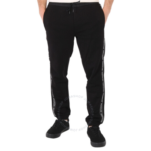 Moncler Mens Black Logo Side Band Track Pants, Size X-Large