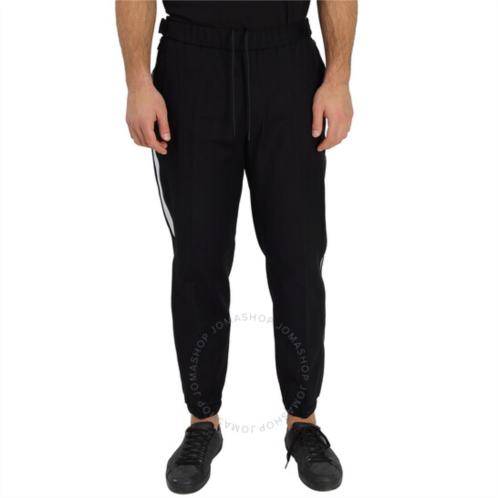 Moncler Mens Black Stretch Cotton Striped Trousers, Brand Size 50 (Waist Size 34)