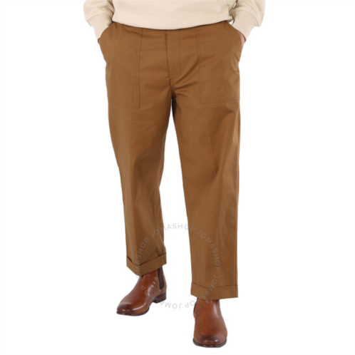 Moncler Mens Brown Cotton Poplin Wide-Leg Pants, Brand Size 48 (Waist Size 32)