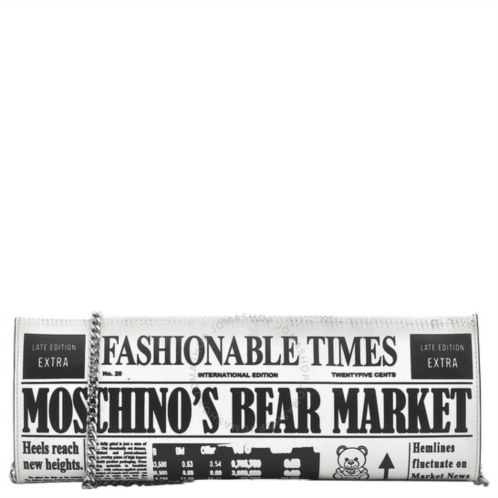 Moschino Bear Market Newspaper Clutch Bag
