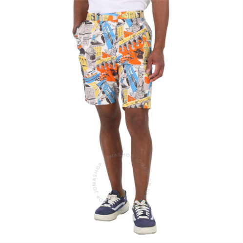Moschino Mens Bermuda City Print Shorts, Brand Size 46 (Waist Size 30)
