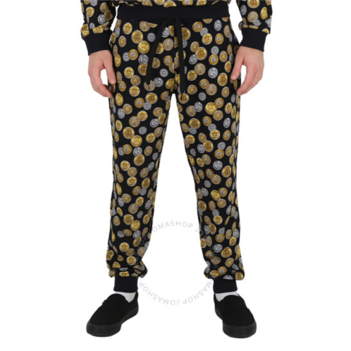 Moschino Mens Coin Print Stretch Cotton Track Pants, Size Large