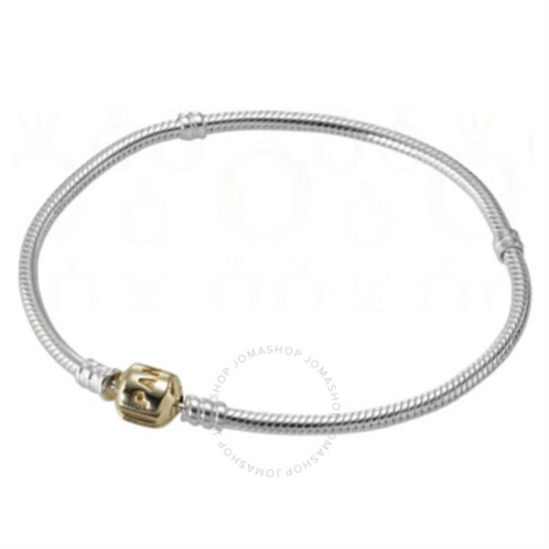 Pandora Sterling Silver Bracelet with 14K Gold Snap Clasp - Size 17 - 6.7