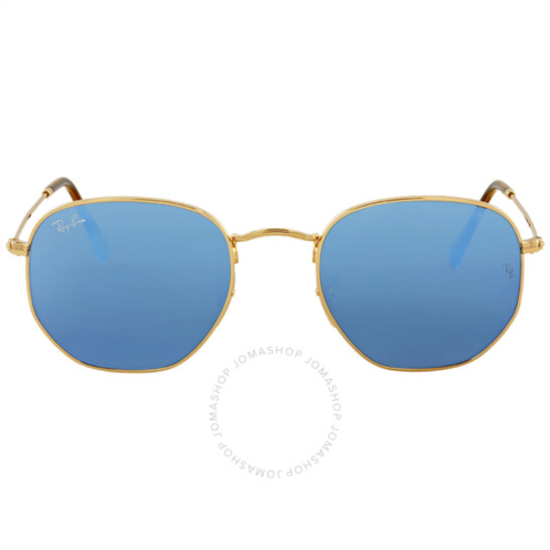 Ray-Ban Hexagonal Flat Lenses Blue Mirror Unisex Sunglasses