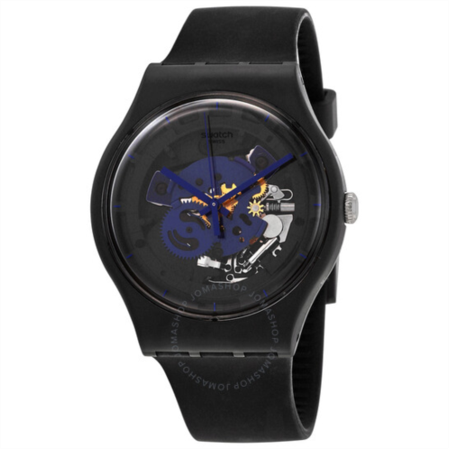 Swatch Time To Blue Big Quartz BlackSkeleton Dial Unisex Watch