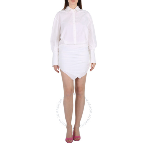 The Attico Ladies White Long-Sleeved Hatty Mini Dress, Brand Size 40 (US Size 6)