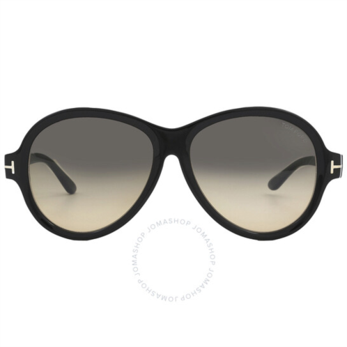 Tom Ford Camryn Smoke Gradient Oval Ladies Sunglasses