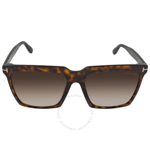 Tom Ford Sabrina Grey Gradient Browline Sunglasses