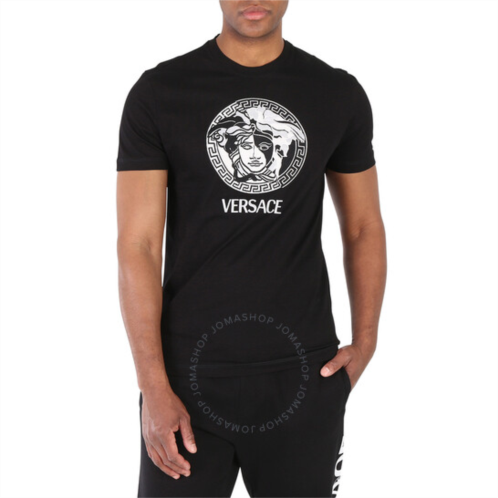 Versace Mens Black Medusa Logo T-Shirt, Size Small