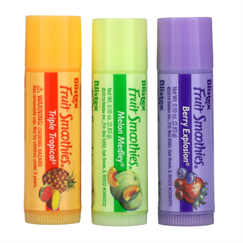Blistex Lip Moisturizer Fruit Smoothies 3 Sticks 0.10 oz (2.83 g) Each