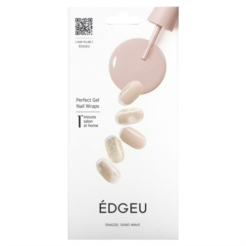 Edgeu Perfect Gel Nail Wraps ENT220 Sand Wave 16 Piece Strips Set