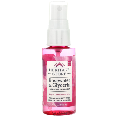 Heritage Store Rosewater & Glycerin Hydrating Facial Mist 2 fl oz (59 ml)