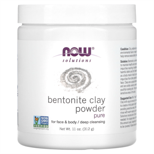 NOW Foods Solutions Bentonite Clay Powder Pure 11 oz (312 g)