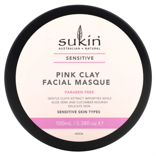 Sukin Pink Clay Facial Masque Sensitive 3.38 fl oz (100 ml)