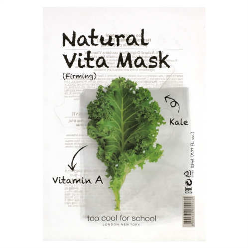Too Cool for School Natural Vita Beauty Mask (Firming) with Vitamin A & Kale 1 Sheet 0.77 fl oz (23 ml)