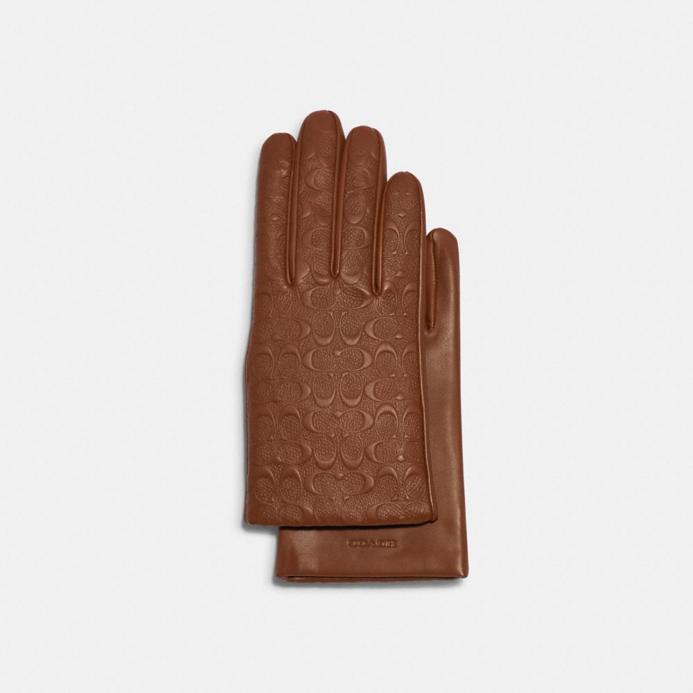 COACH Signature Leather Tech Gloves