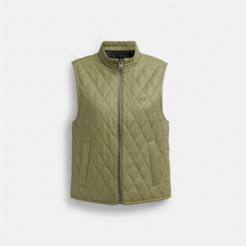 Coach Leather Quilted Vest