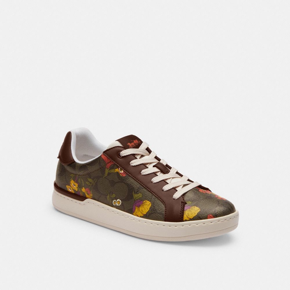 COACH Clip Low Top Sneaker In Signature Canvas With Floral Print