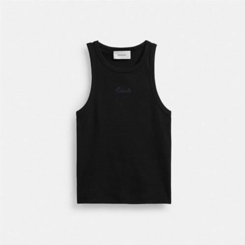 Ribbed Coach Script Tank Top