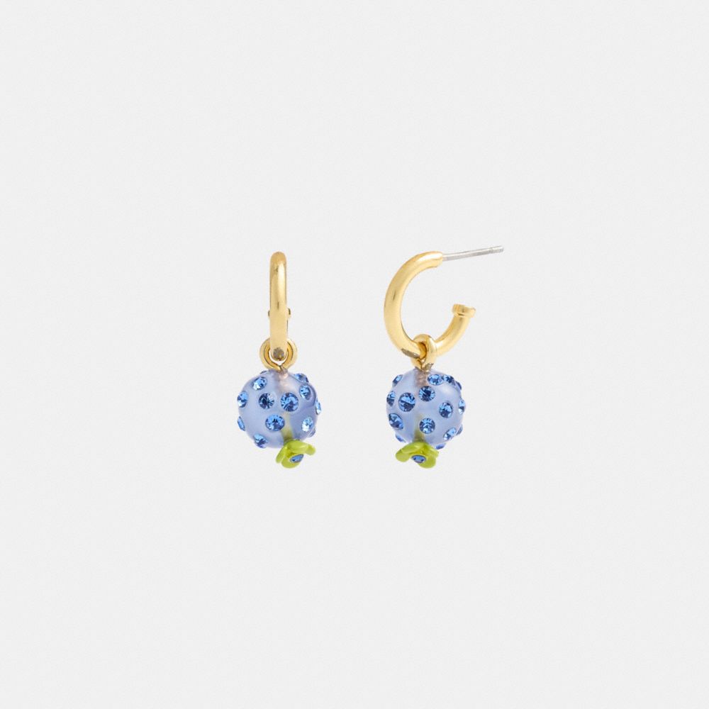 COACH Blueberry Charm Huggie Earrings