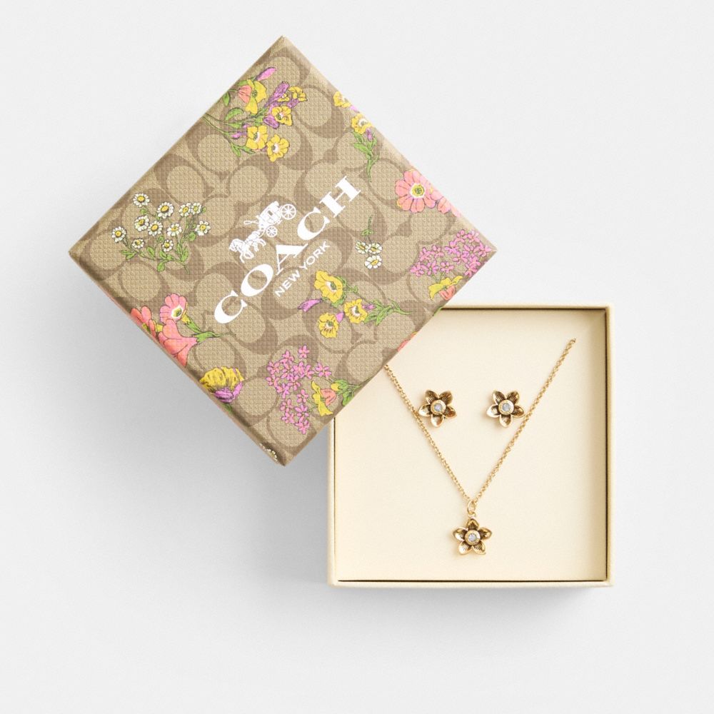 COACH Wildflower Earrings And Necklace Set