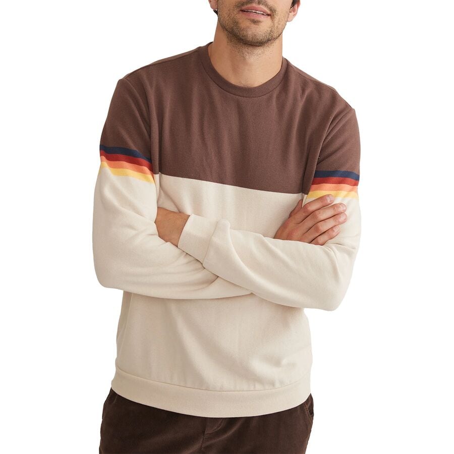 Marine Layer Stripe Sleeve Sweatshirt - Mens