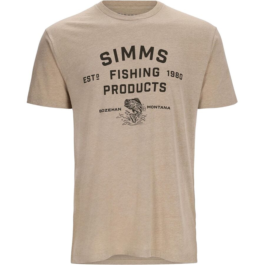 Simms Stacked Logo Bass T-Shirt - Mens