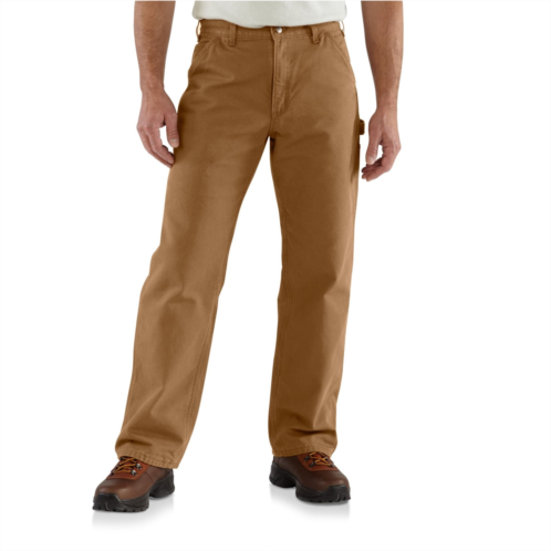 Carhartt B111 Big and Tall Loose Fit Washed Duck Flannel-Lined Utility Work Pants - Factory Seconds