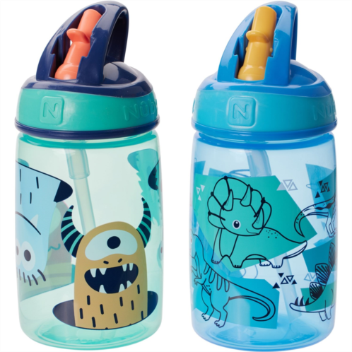 NUBY Thirsty Kids Flip-It Freestyle Hard Straw Water Bottle - 2-Pack, 12 oz.