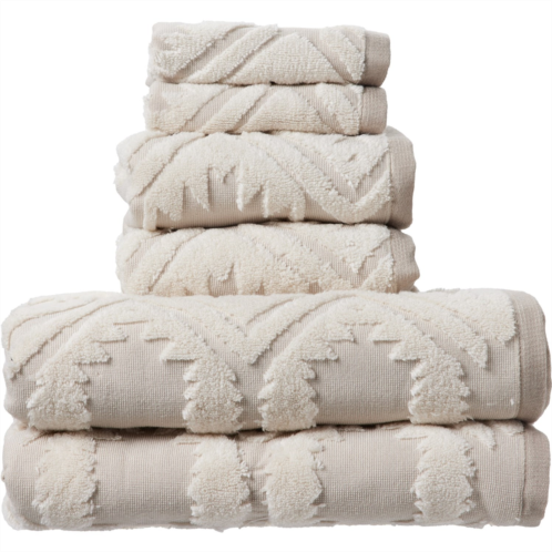 Pendleton Turkish Cotton Zero Twist Jacquard White Sands Towel Set - 6-Pack, Taupe