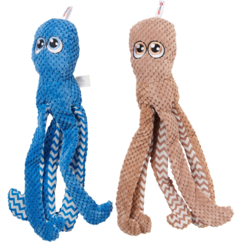 Petlou Octopus Plush Dog Toy Twin Pack - 16”, Squeaker