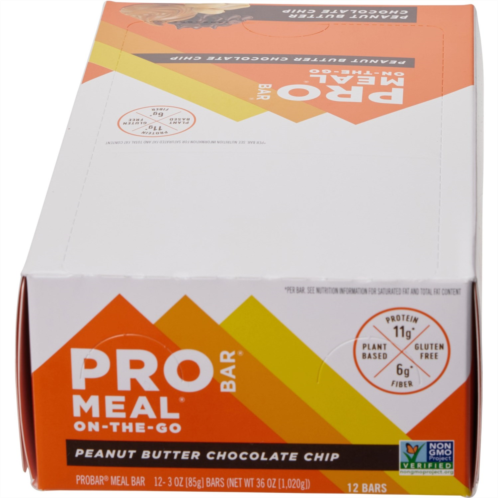 PROBAR Peanut Butter Chocolate Chip On-the-Go Meal Bars - 12-Pack