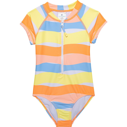Snapper Rock Infant Girls Good Vibes One-Piece Surf Suit - UPF 50+, Short Sleeve