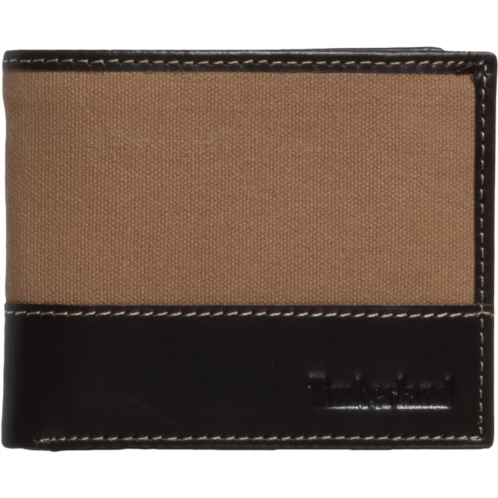 Timberland Canvas and Leather Passcase Wallet (For Men)