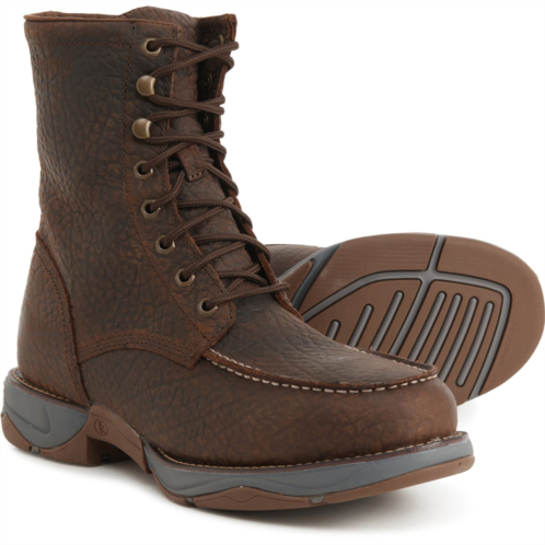 Tony Lama 8” Lacer Moc Toe Work Boots - Steel Safety Toe, Waterproof, Leather, Wide Width (For Men)