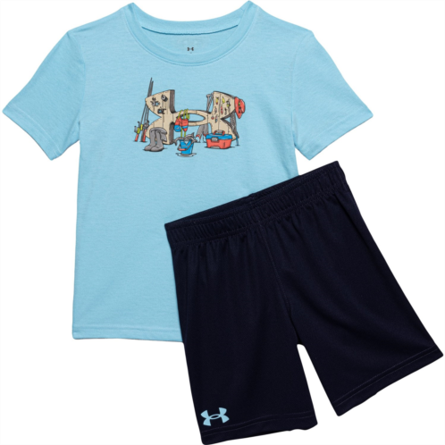 Under Armour Little Boys Logo Tackle Box T-Shirt and Shorts Set - Short Sleeve