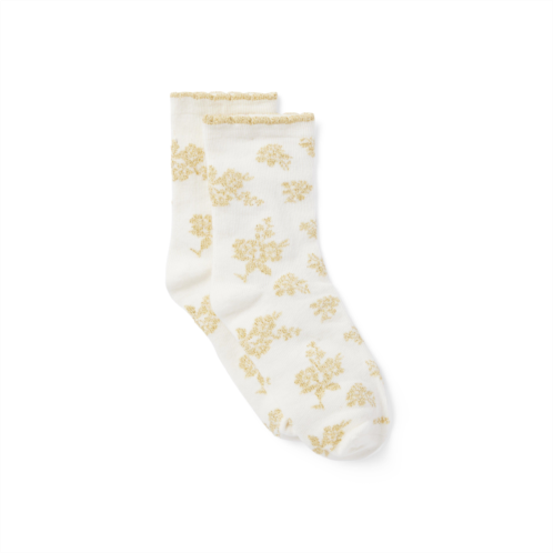 Janie and Jack Sparkle Floral Sock