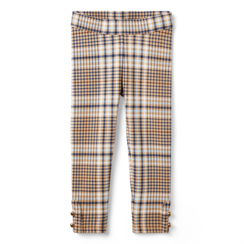 Janie and Jack Plaid Button Cuff Ponte Pant