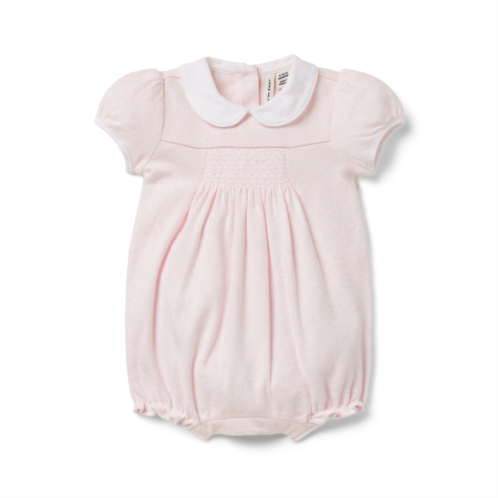 Janie and Jack Baby Heart Pointelle Collared Romper