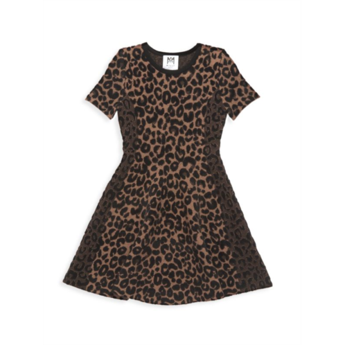 Milly Minis Girls Leopard-Print Flared Dress